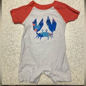 EUC Tea Collection Crab snap romper